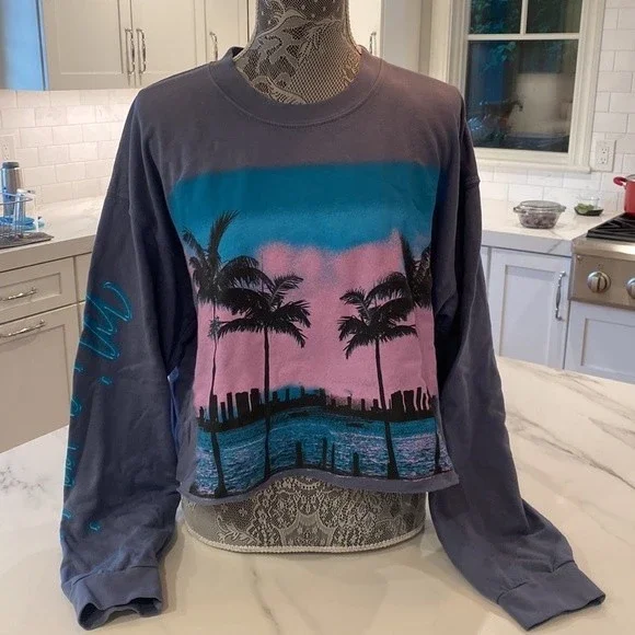 Project Social | Urban Outfitters Miami Cropped Sweatshirt - Picture 1 of 4